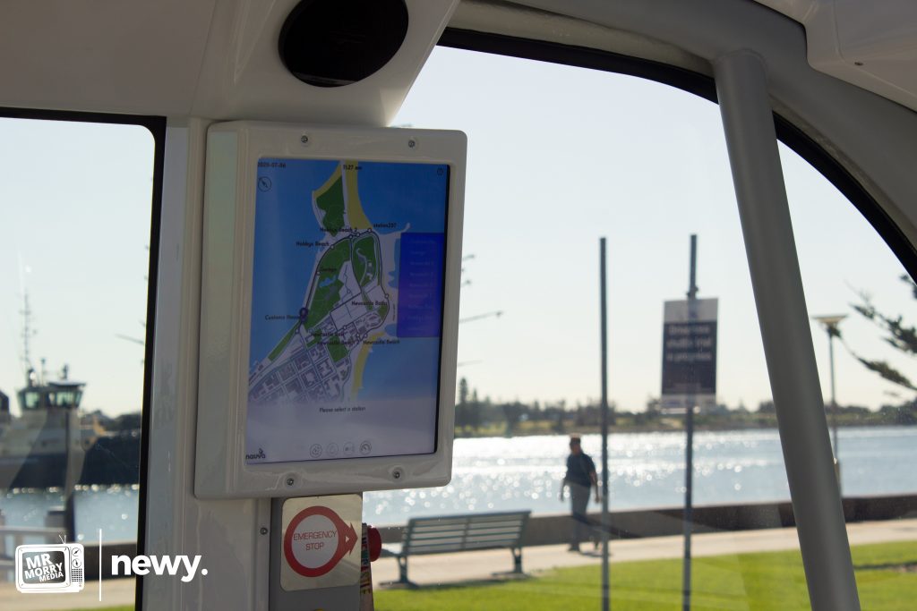 Touchscreen interface of the Newcastle Driverless Shuttle. 